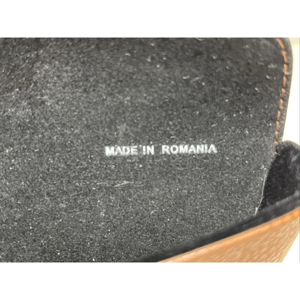Ray-Ban Brown Sunglasses Case Only Faux Leather Snap Button